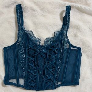 Victoria's Secret Teal Lace Corset Bralette